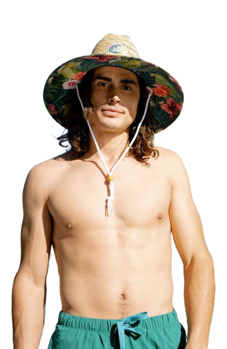 Hemlock Caicos Straw Lifeguard Hat, Alternate, color, Parrots