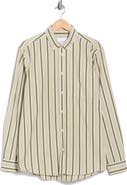 Les Deux Kent Stripe Peached Organic Cotton Poplin Button-Down Shirt