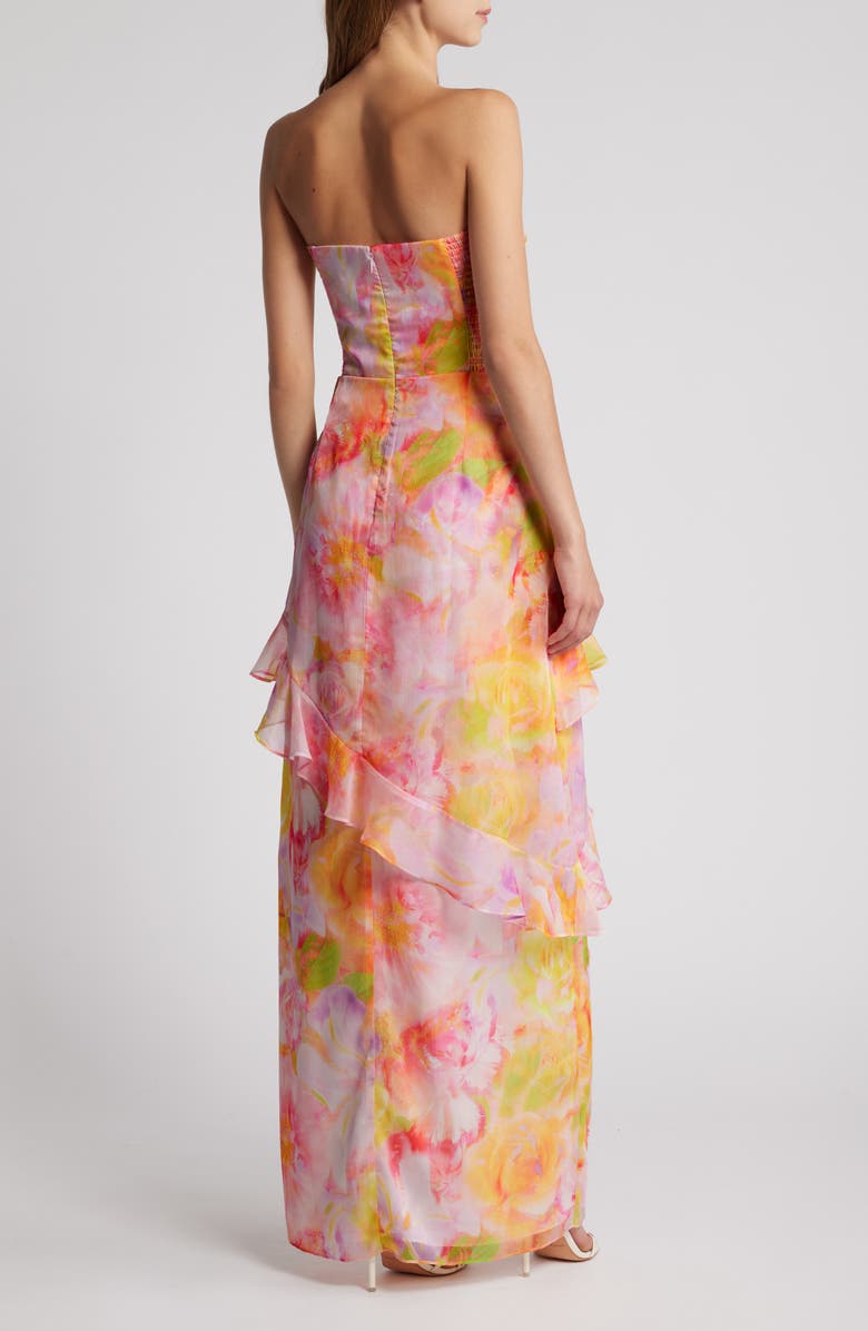 Amanda Uprichard Magnolia Floral Strapless Gown, Alternate, color,