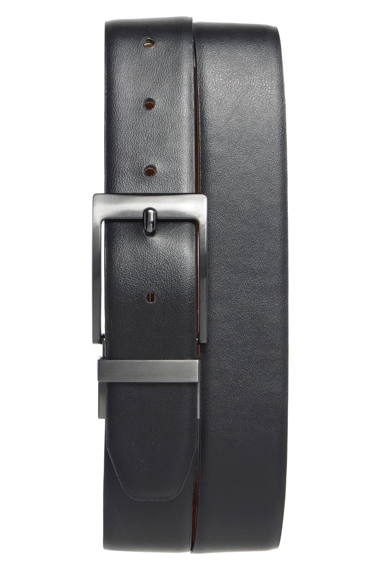 35mm Burnished Reversible Dress Belt, Alternate, color, COGNAC/ BLACK