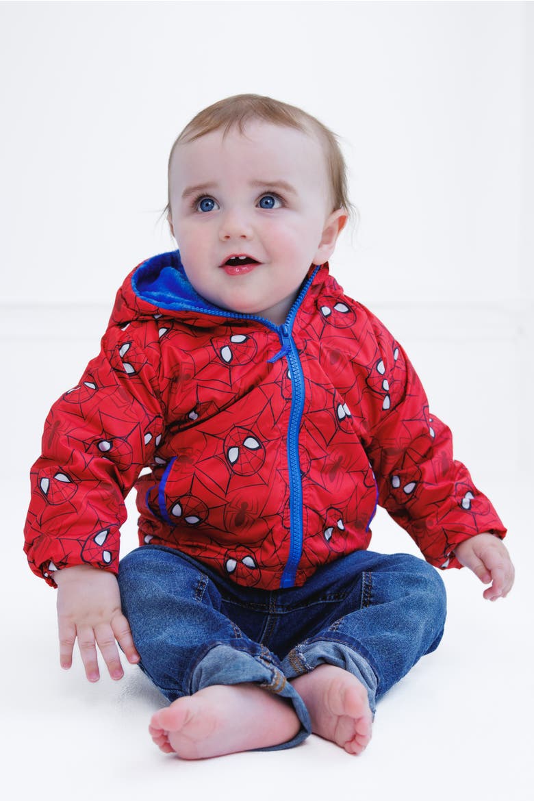 Spider-Man Zip-Up Hooded Jacket, Alternate, color, Red Blue Spider Man