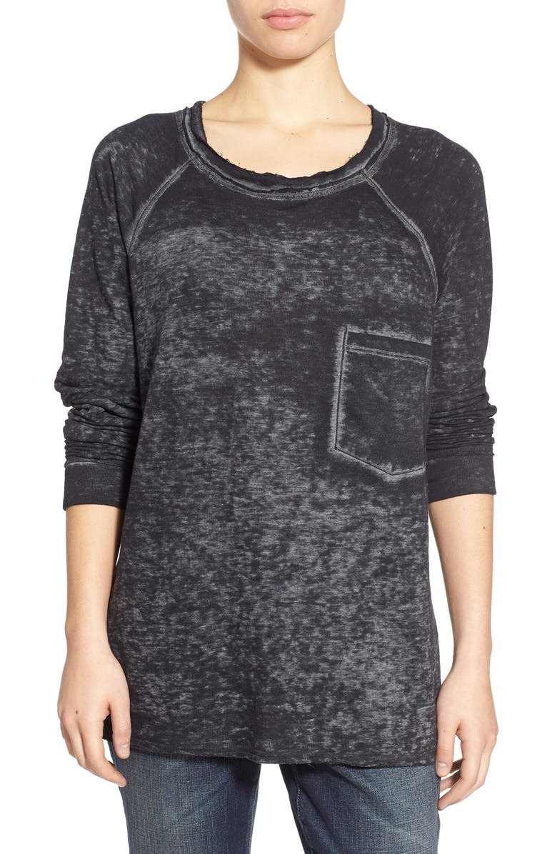 Stem Burnout Raw Edge Sweatshirt, Main, color, 