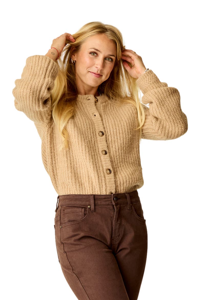 Daphne Wool Cardigan, Alternate, color, Camel