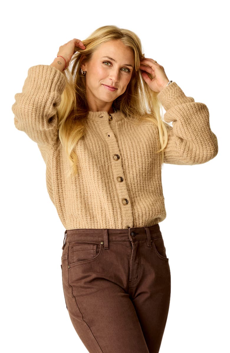 Carve Designs Daphne Wool Cardigan, Alternate, color, Camel