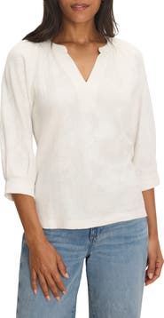 NZT by NIC+ZOE Lace Split Neck Top