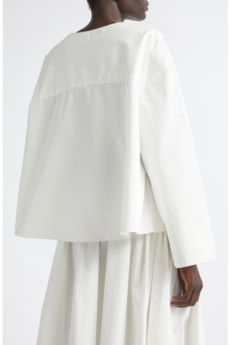 Marguerite Starched Cotton Poplin Top, Alternate, color, IVORY