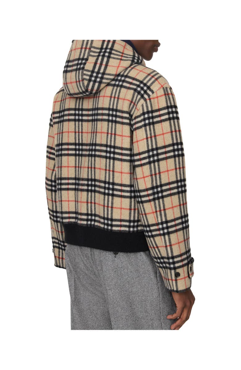 Burberry Reversible Wool Hooded Jacket, Alternate, color, Black