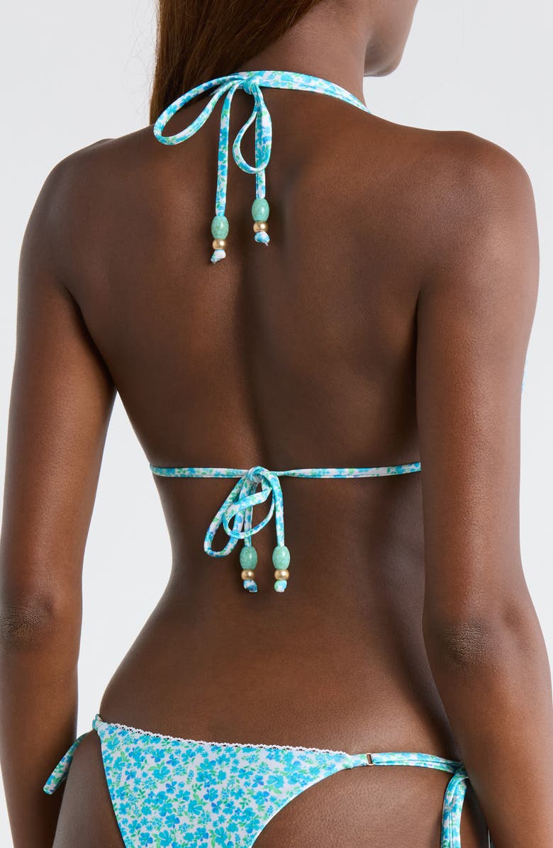 Kulani Kinis Decorative Panel Halter Bikini Top, Alternate, color, Ocean Aura