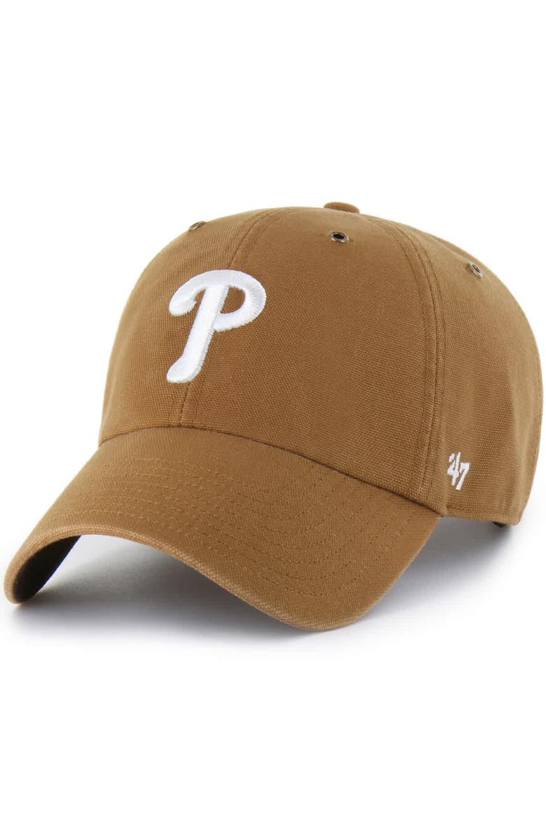 CARHARTT X 47 Men's Carhartt x '47 Brown Philadelphia Phillies Clean Up Adjustable Hat, Main, color, Brown