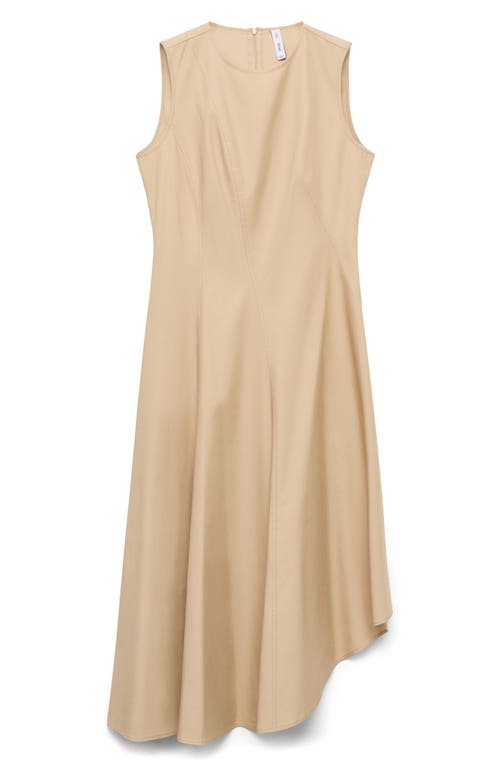 Shop Mango Asymmetric Midi Dress In Ecru
