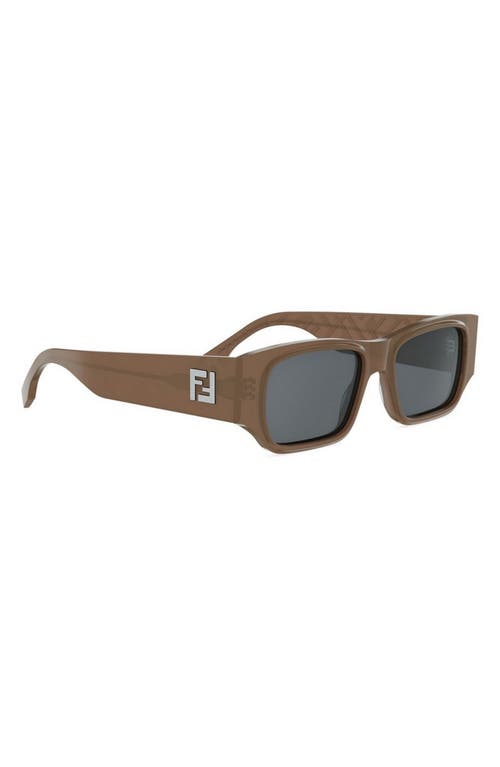 Fendi Ff Squared 54mm Rectangular Sunglasses In Brown