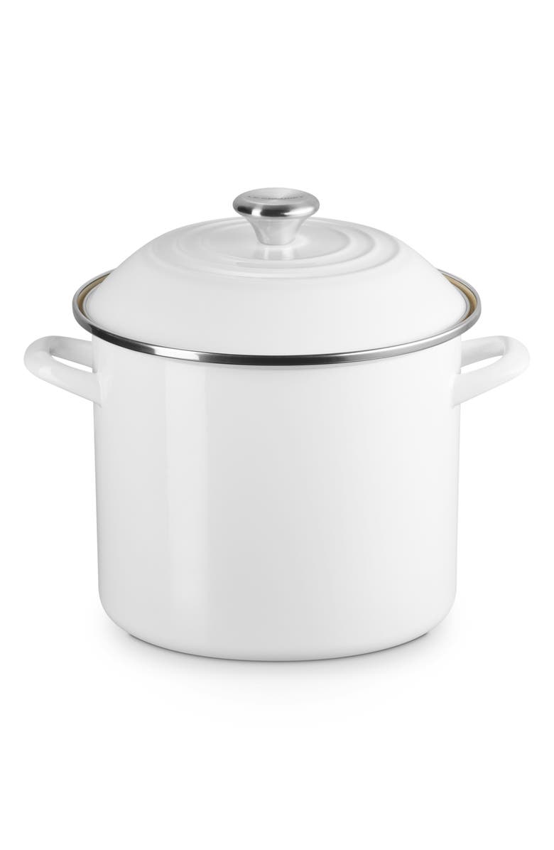 Le Creuset 8-Quart Enameled Stainless Steel Stock Pot, Alternate, color, White