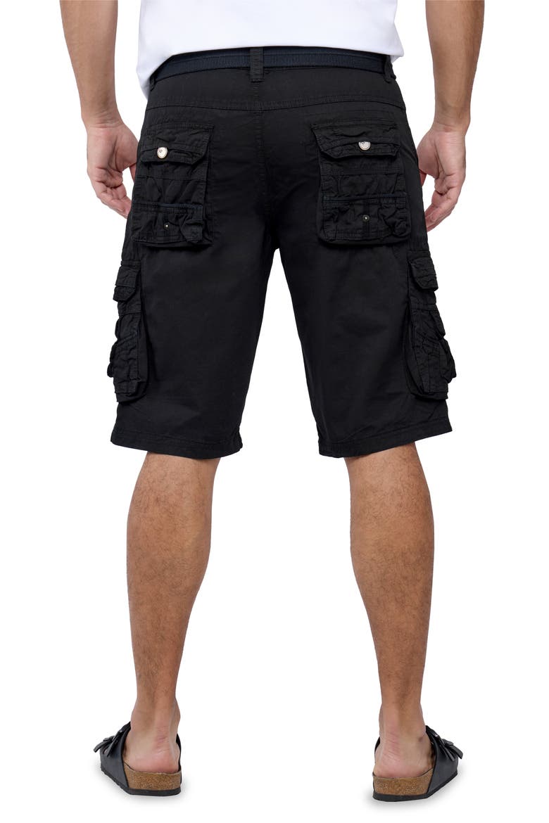 Belted Snap Detail Cargo Pants, Alternate, color, BLACK