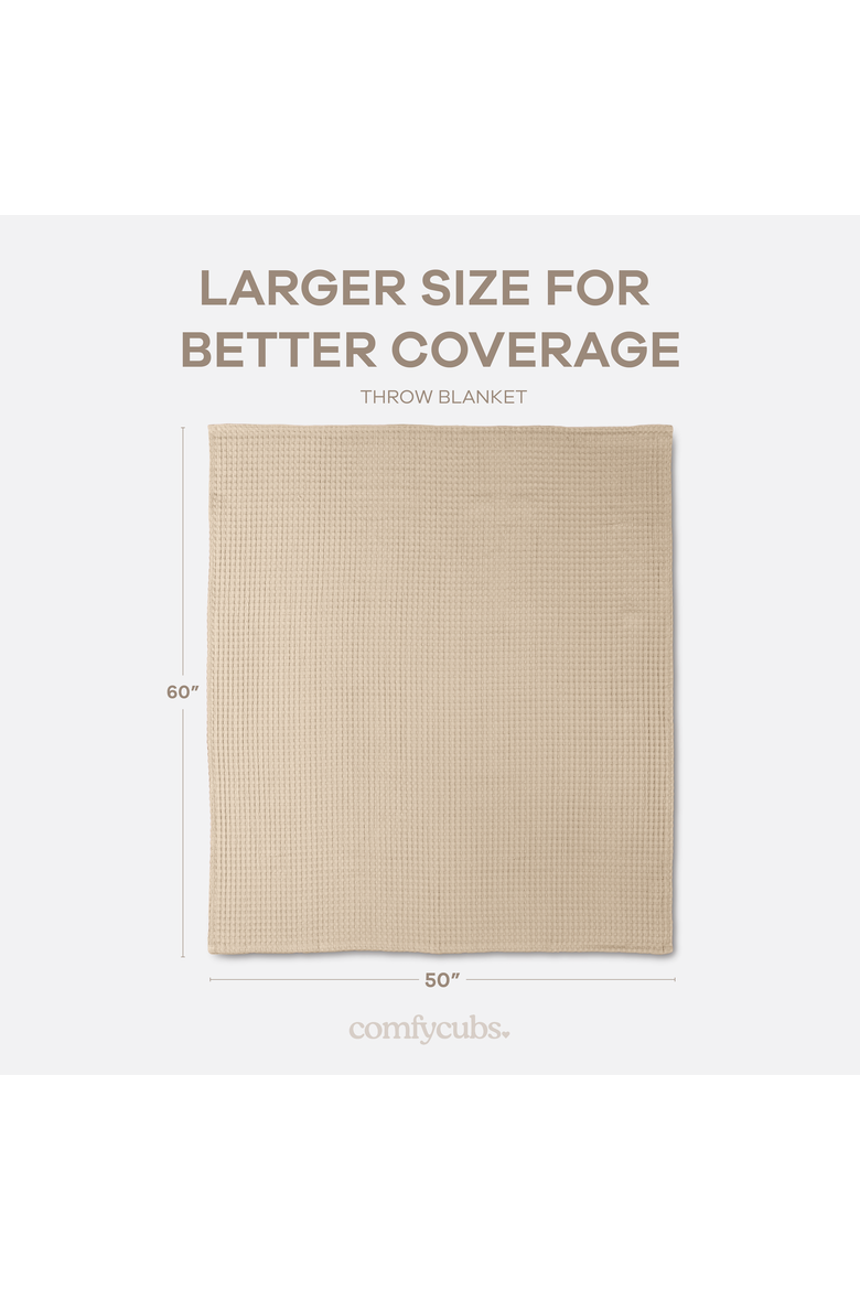 Adult Waffle Blanket, Alternate, color, Sand