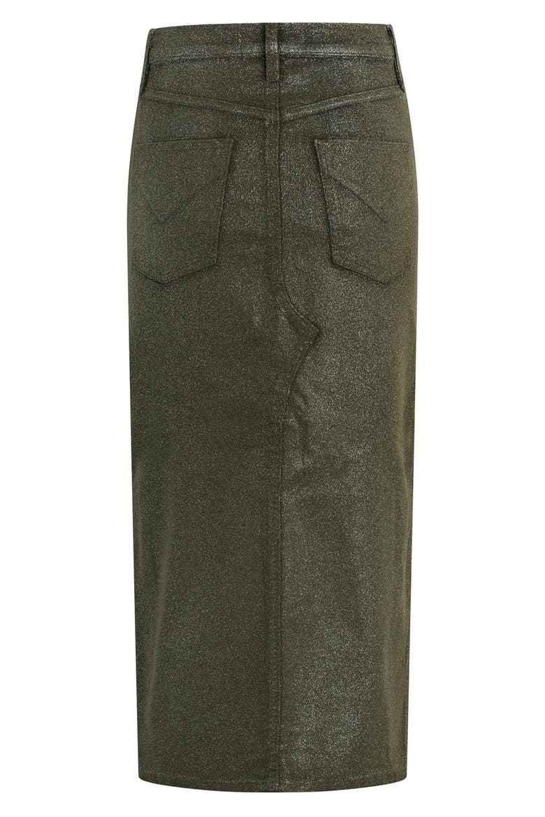 Reconstructed Stretch Cotton Denim Midi Skirt, Alternate, color, CYPRESS GLITTER