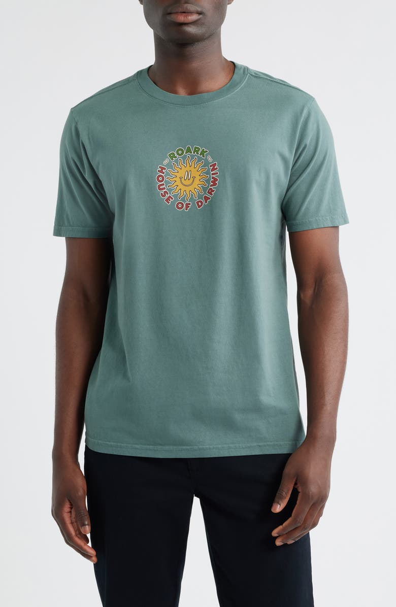 Roark HOD Postcard Graphic T-Shirt, Main, color, Forest
