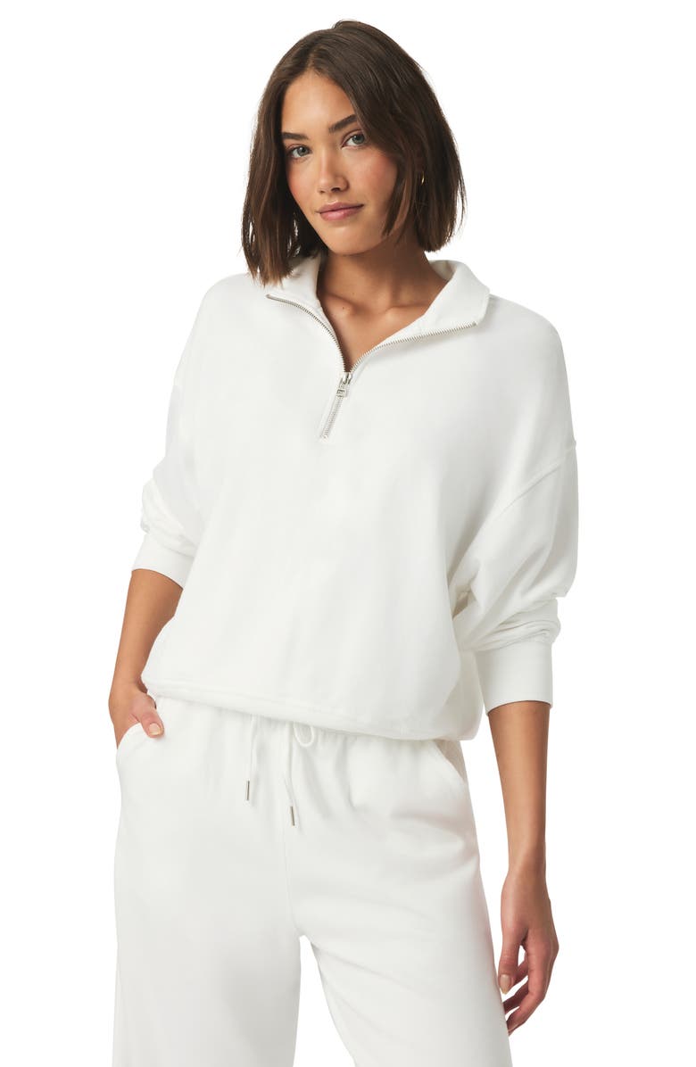 Splendid Hayden Terry Cloth Quarter Zip Sweatshirt, Alternate, color, 