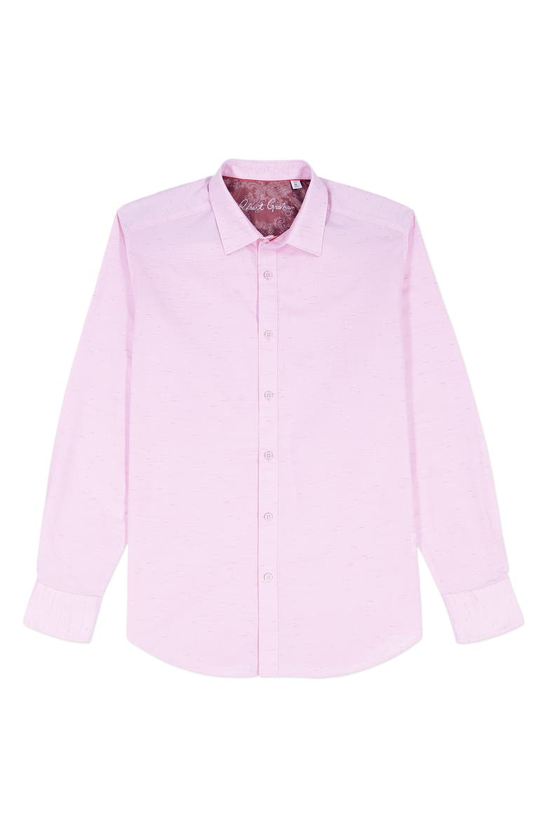 Robert Graham Avondale Cotton Button-Up Shirt, Alternate, color, Light Pink