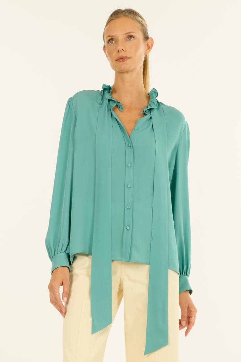 Maribelle Blouse, Alternate, color, Cyan Green
