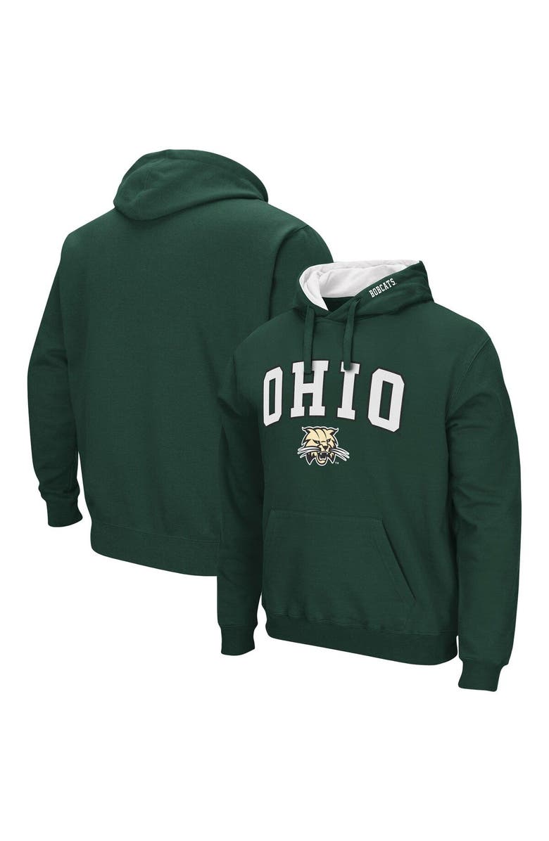 COLOSSEUM Men's Colosseum Green Ohio Bobcats Arch and Logo Pullover Hoodie, Main, color, Green