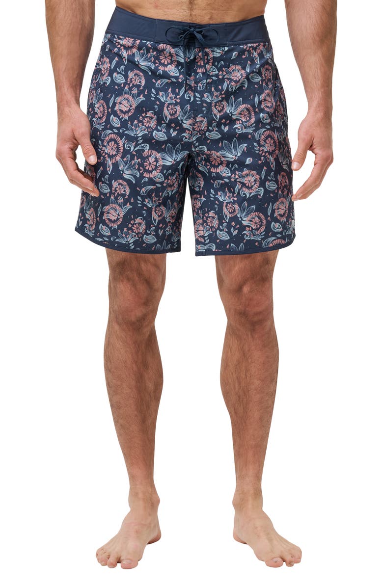TravisMathew Flourish Board Shorts, Main, color, Mood Indigo/ Vintage Indigo