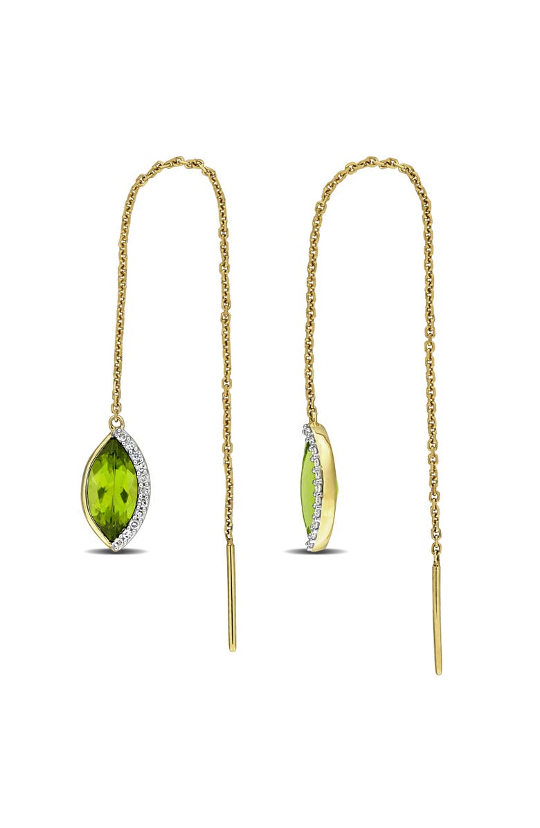 Julianna B. Gemstone & Diamond Threader Earrings 14K, Main, color, Peridot