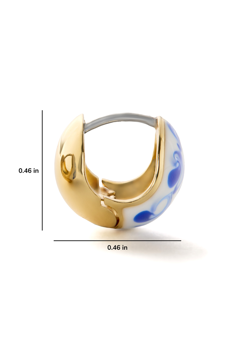 Statement Earrings - Mini Abby Marble Blue, Alternate, color, Marble Blue/ Gold