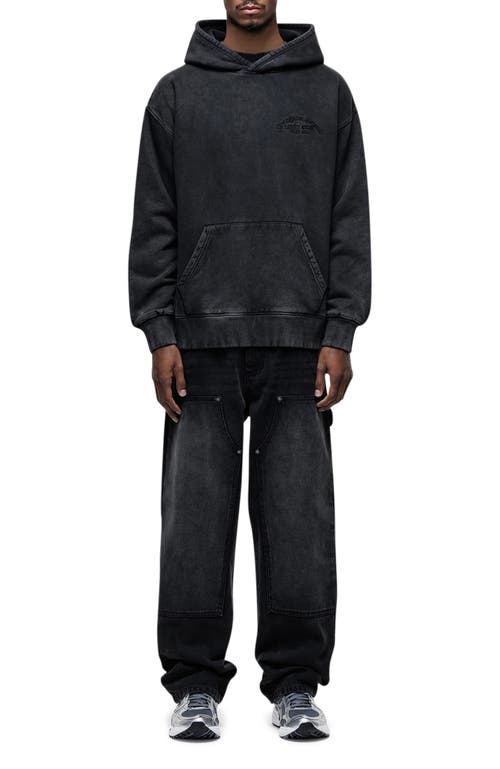 Good For Nothing Vintage Washed Relaxed Hoodie In Black