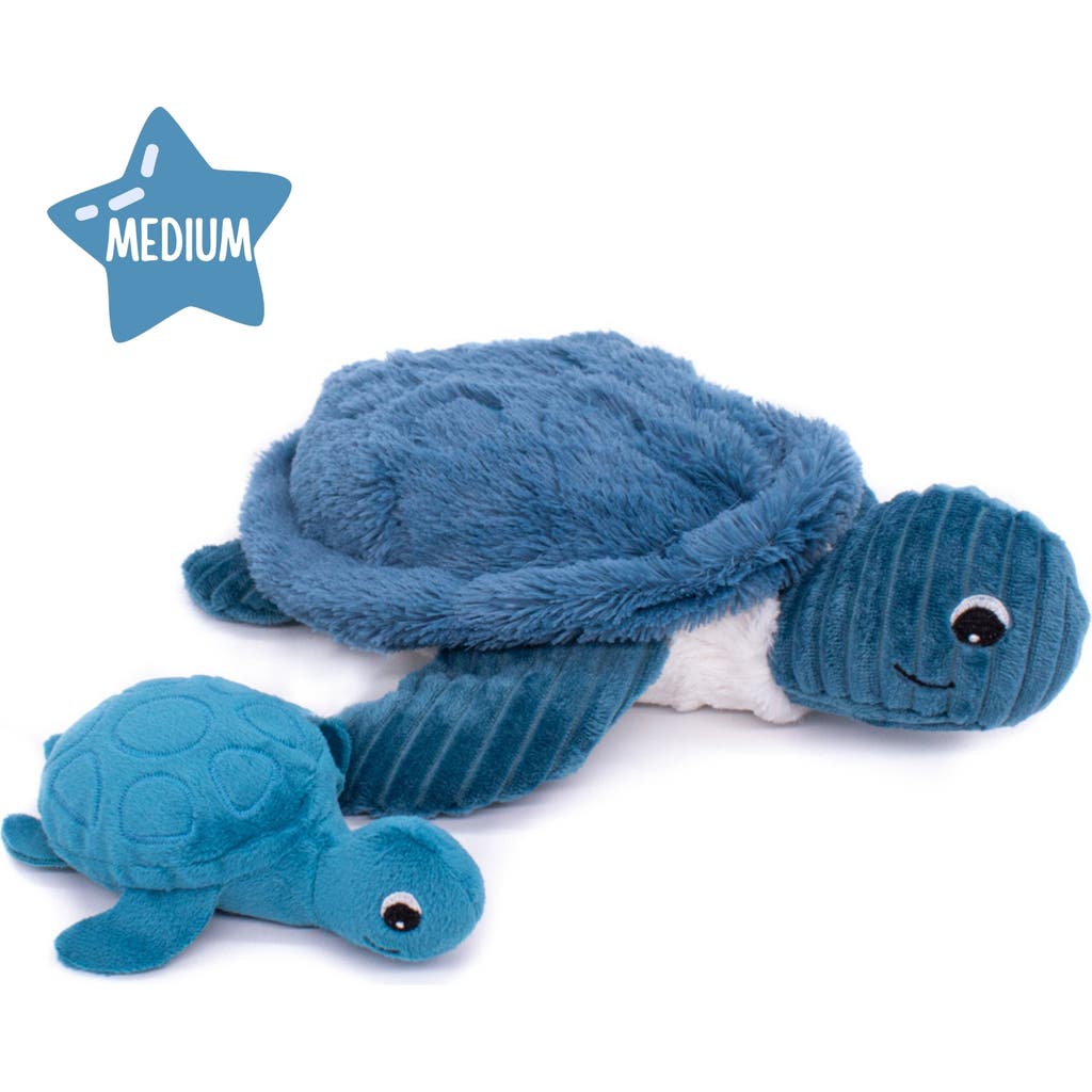 Les Ptipotos Sea Turtle Mom & Her Baby (Medium) - Secret Keeper Plush Toy, Eco-Friendly, Soft & Washable in Blue  product