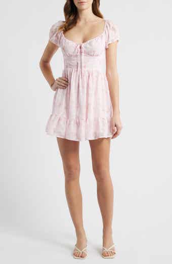 Embroidered Sweetheart Neck Minidress