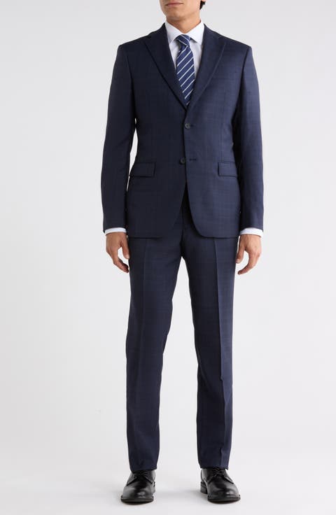 Plaid Wool Blend Suit