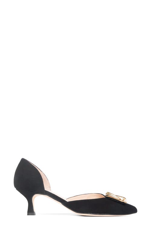 Patricia Green Bella D'orsay Pointed Toe Kitten Heel Pump In Black