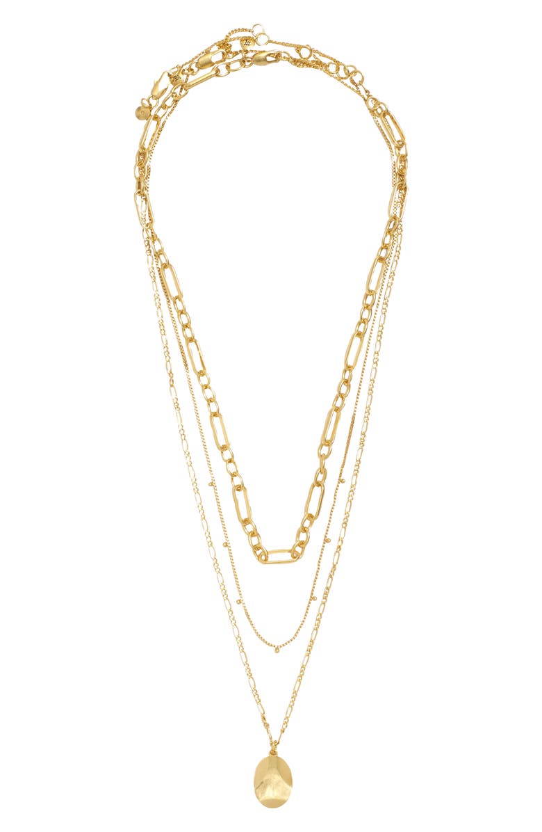 Madewell Discus Pendant Chain Necklace Set, Alternate, color, 