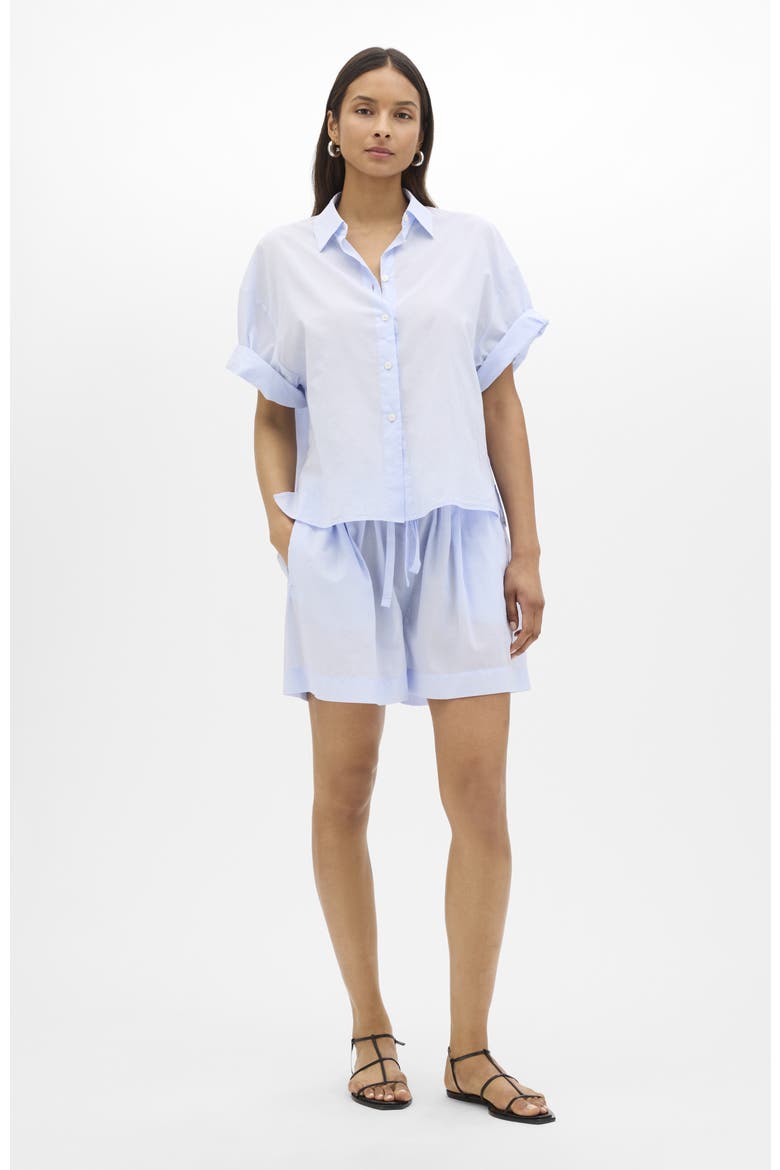 Voile Short Sleeve Shirt, Main, color, Sky
