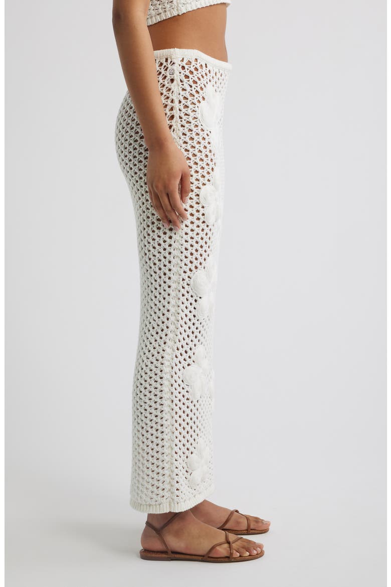 Applique Floral Knit Maxi Skirt, Alternate, color, WHIPPED WHITE