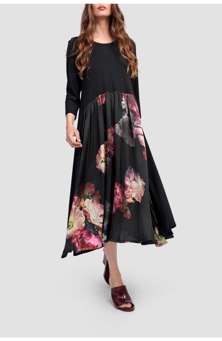 Alembika Dark Bloom A-line midi, Alternate, color, 