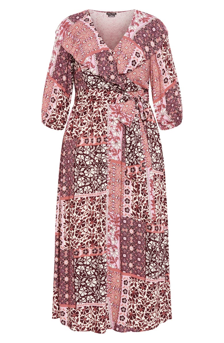 City Chic Romina Print Long Sleeve Maxi Dress, Alternate, color, Print