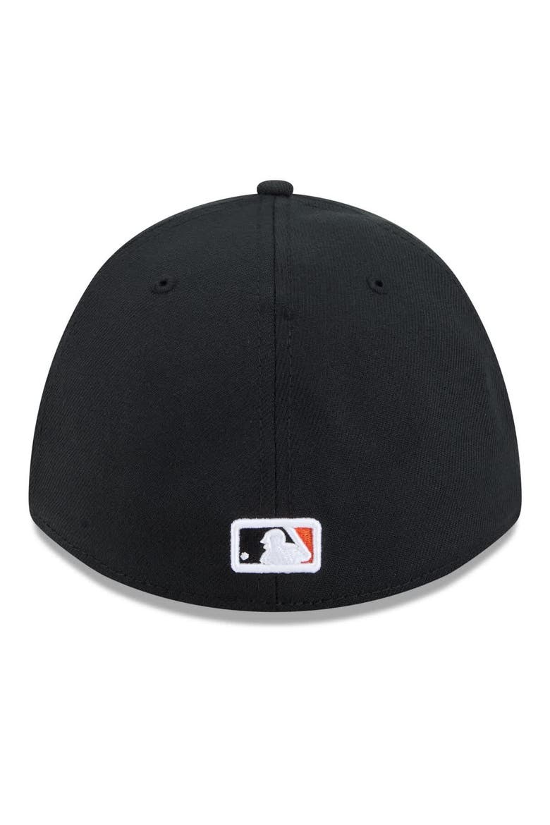 Men's New Era  Black/Orange Baltimore Orioles Player Replica 39THIRTY Flex Hat, Alternate, color, Black