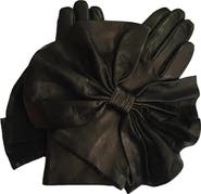 Paula Rowan Minnie Massive Bow Leather Gloves
