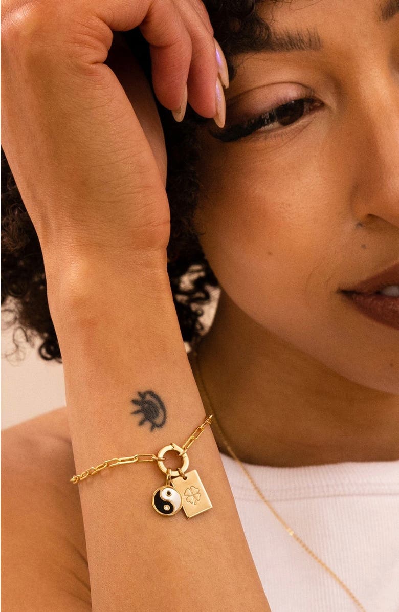 MADE BY MARY Jude Charm Bracelet with CZ Link Lock, Alternate, color, Gold Filled