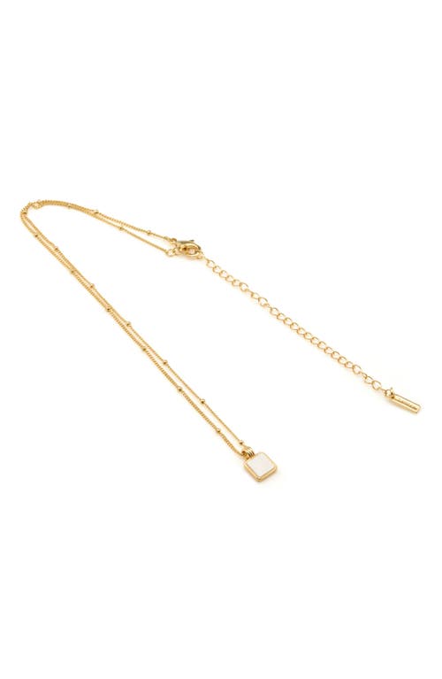 St. Moran Mini Square Mother-of-pearl Pendant Necklace In Gold