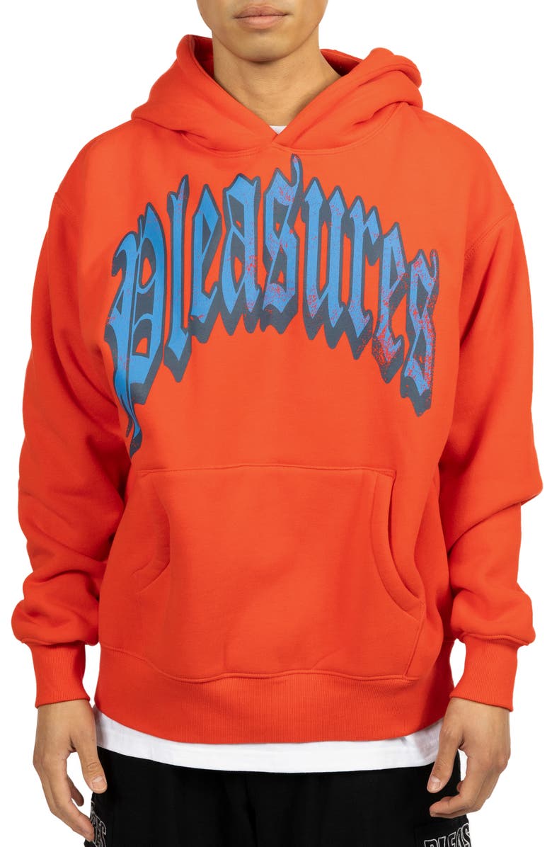 PLEASURES Twitch Cotton Blend Graphic Hoodie, Main, color, 
