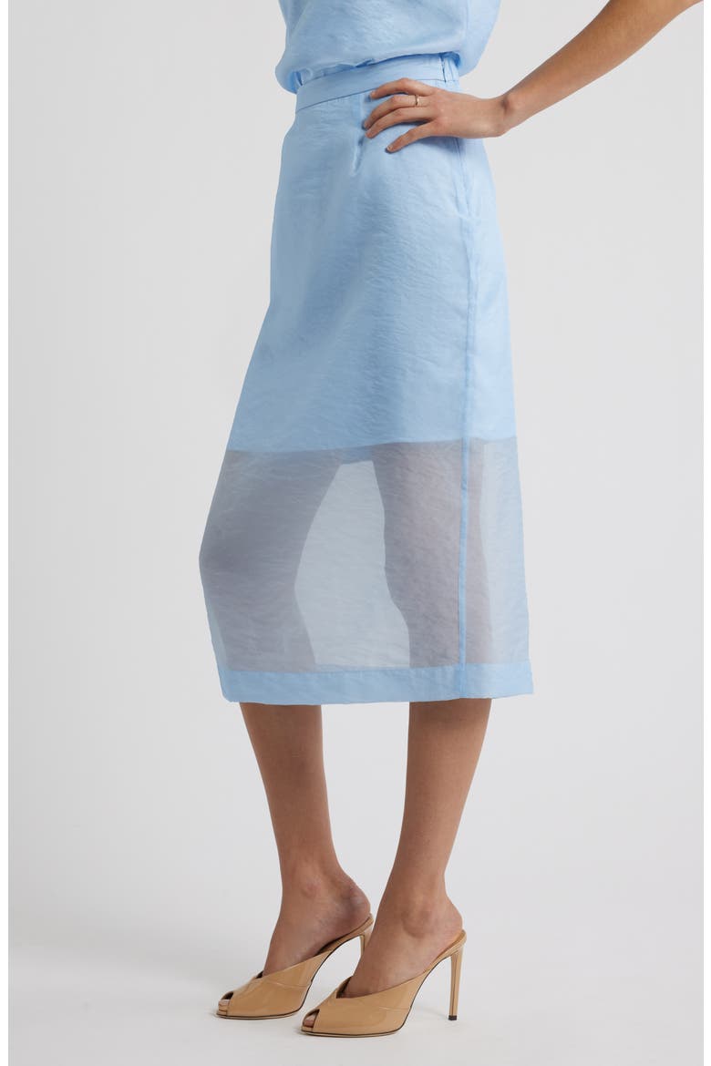 Organza Midi Pencil Skirt, Alternate, color, BLUE FLOATY