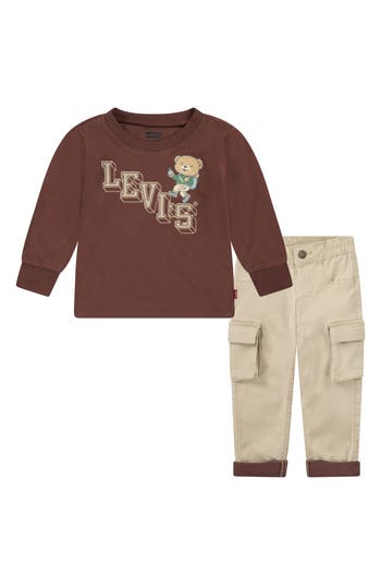 Levi's® Climbing Long Sleeve T-shirt & Cargo Pants In Multi