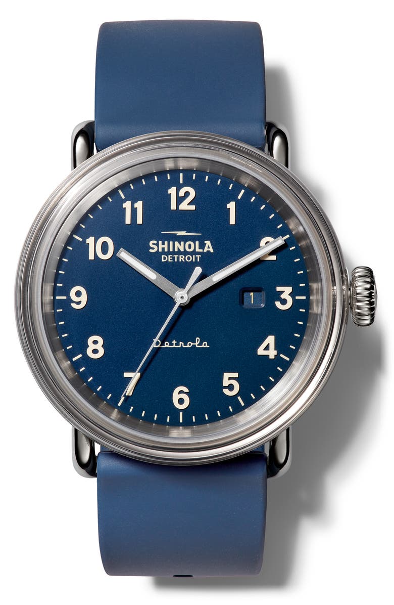 Shinola Detrola The Daily Wear Silicone Strap Watch, 43mm, Main, color, 
