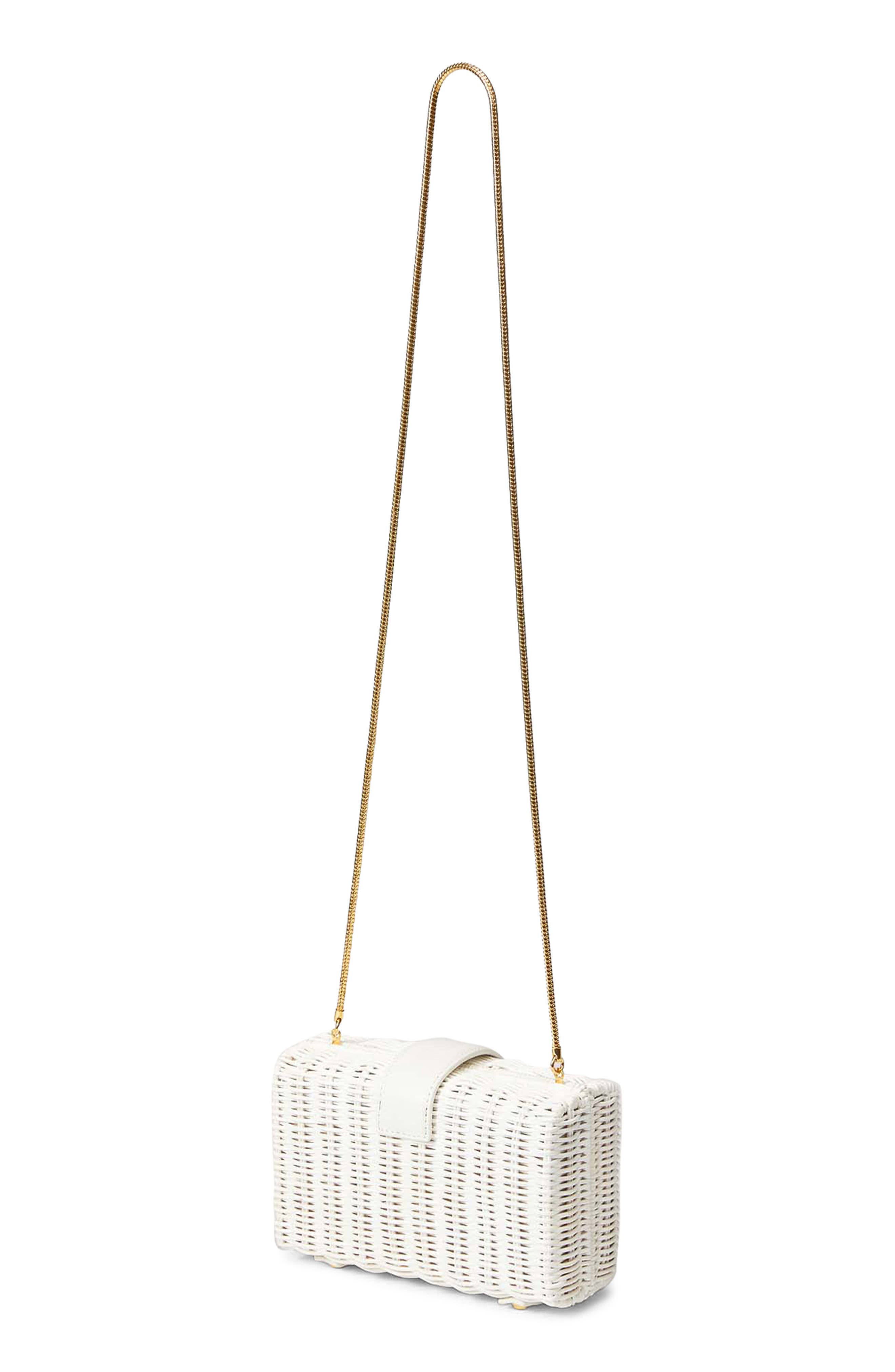 Veronica Beard Lock Rattan Box Clutch, Alternate, color, 