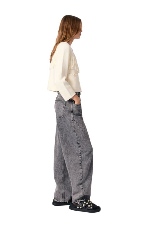Maje Fringed Cardigan In Ecru