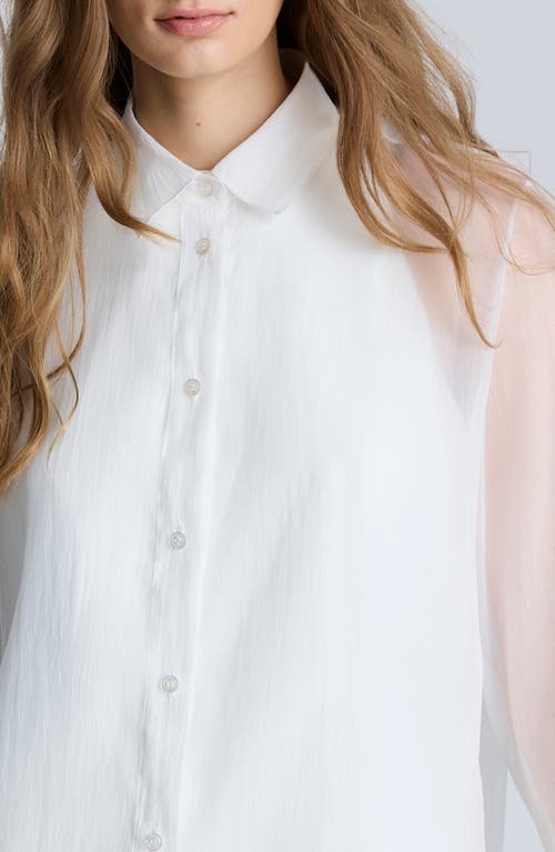 KENNETH COLE KENNETH COLE OVERSIZE ORGANZA BUTTON-UP SHIRT