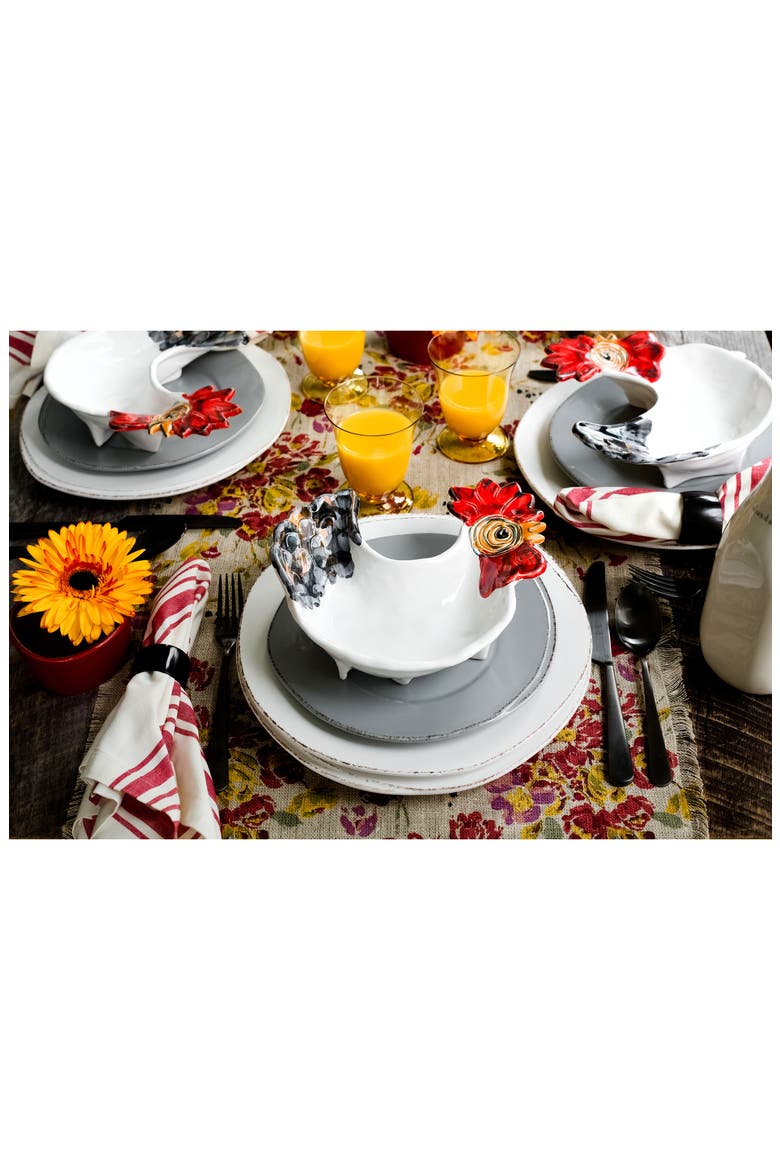 Fortunata Rooster Small Footed Bowl, Alternate, color, MULTI