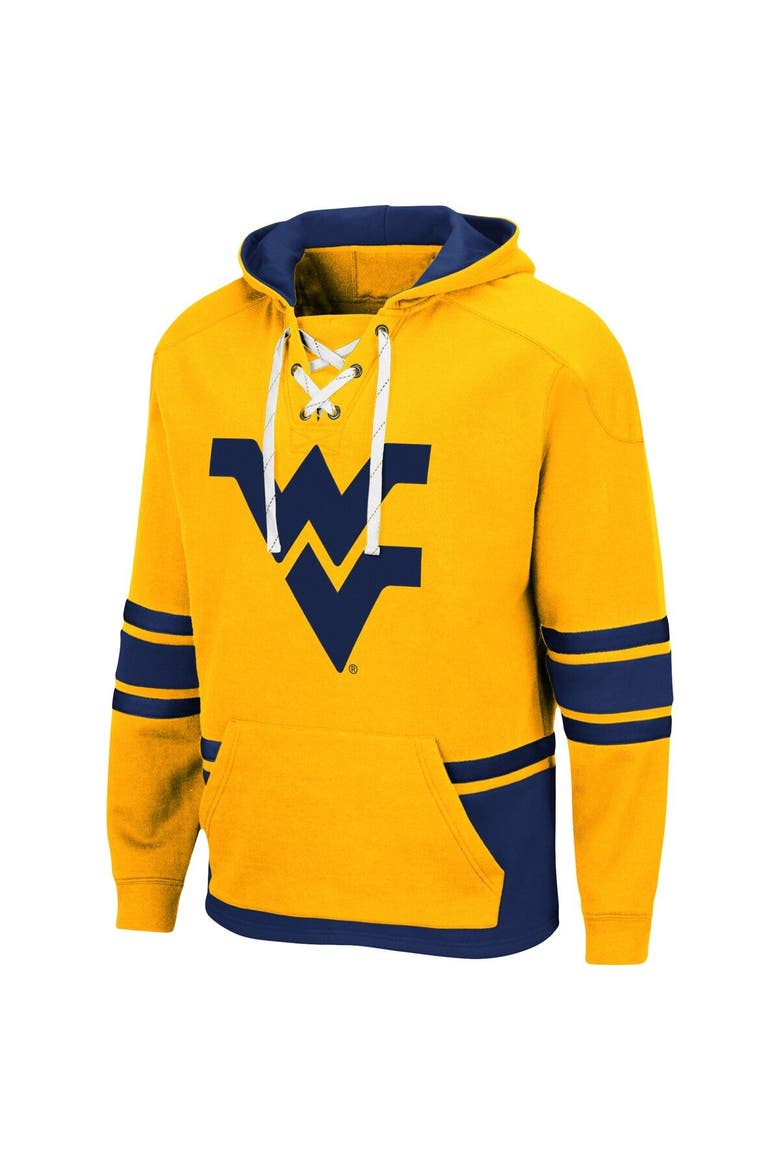 Men's Colosseum Gold West Virginia Mountaineers Lace Up 3.0 Pullover Hoodie, Alternate, color, Gold